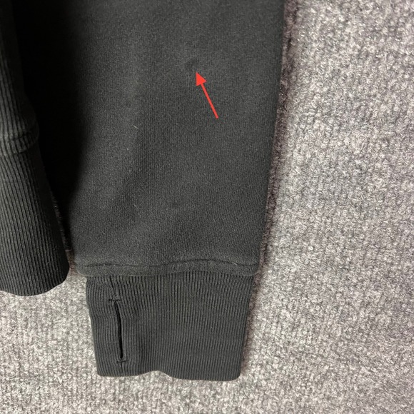 Lululemon Scuba Full Zip Hoodie Black Size 12 Thumbholes Cotton Blend Fleece - Picture 3 of 9